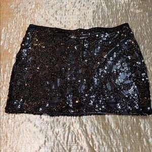 Express Black Sequin Mini Skirt
